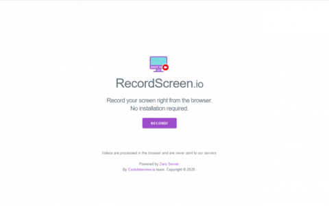 什么？可以在浏览器上录制电脑屏幕？RecordScreen！