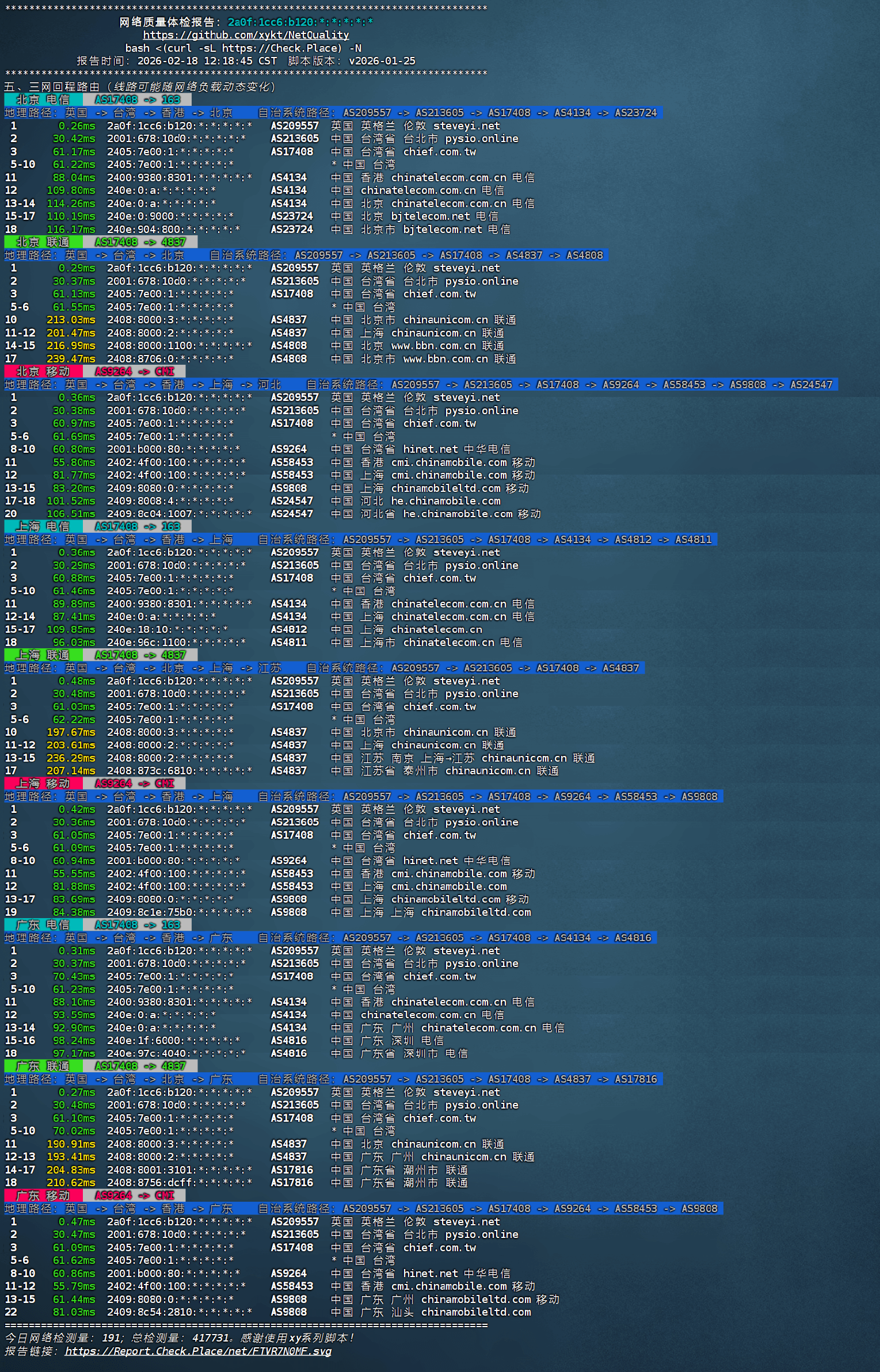 【Geelinx】JP Tokyo BGP 1# 测试留档